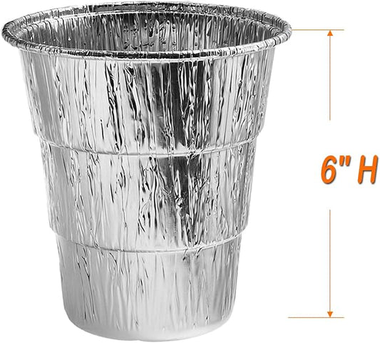6" Universal Grease Bucket Liners for Pit Boss, Traeger and More, 15-Pack | Fits for Pit Boss 67292 & Traeger Large Buckets and Other Grill Bucket, Grease Catcher for BBQ, Disposable Aluminum Liners
