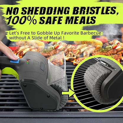 Cordless Rechargeable Grill Brush PURAMI Safe Grilling Rescue Gift No Shedding Bristles, 360° Rotating Cleaner Brush, Lithum 8V 700r/min Heavy Duty BBQ Accessories for Grill bot