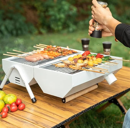 Outdoor Picnic Camping Grill Portable Charcoal Grills Backpacking BBQ Grill for Outdoor Cooking Bonfire Patio Outdoor Grill
