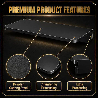 QuliMetal for Traeger Grills BAC362 Folding Front Shelf– Steel Grill Accessory for Pro 22, Pro 575, Ironwood 650, Century 22 Pellet Grills, Ideal for Food Prep and Storage, 25'' X 12''