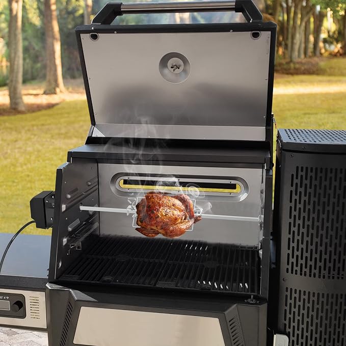 onlyfire Stainless Steel Rotisserie Kit BBQ Grilling Accessories | Fit for Masterbuilt Gravity 560 and 1050 Series Grills, NOT FOR Gravity 800