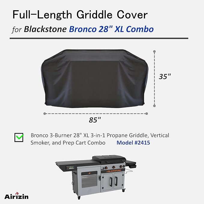 Grill Cover for Blackstone Bronco 28" XL Griddle Vertical Pellet Smoker Combo,for 85 in. Bronco Combo Griddle 2415 Grill Cover Accessories