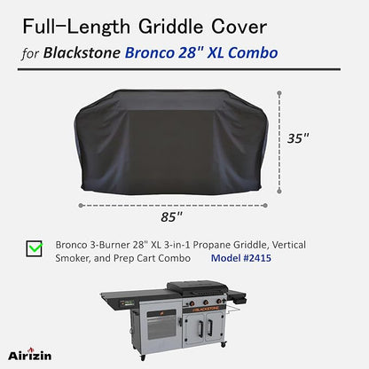 Grill Cover for Blackstone Bronco 28" XL Griddle Vertical Pellet Smoker Combo,for 85 in. Bronco Combo Griddle 2415 Grill Cover Accessories