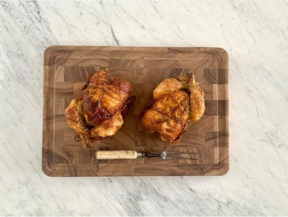 Ironwood Gourmet Acacia Wood Cutting Board With & Without Juice Channel Set | Large Knife Friendly End Grain Cutting Boards | Prep, Chop, Carve & Serve | Ample Cutting Space | Beautiful Acacia Wood