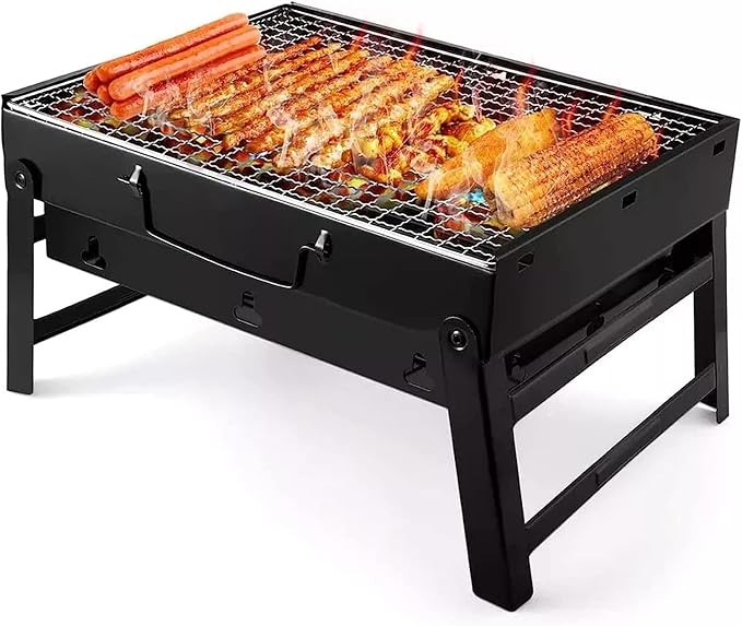 BBQ Grill Outdoor Charcoal Grills Portable Carbon Barbecue Stove for Picnic Garden Party Cooking Terrace Camping Travel Foldable Mini BBQ Grill Outdoor