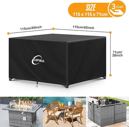 Kipiea Outdoor Furniture Covers Waterproof, 420D Heavy-Duty Patio Furniture Set Covers, No Tears Anti UV No Fading (45" L×45" W×28" H)