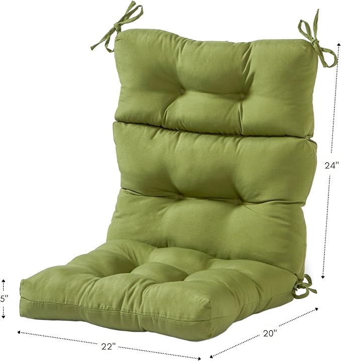 Greendale Home Fashions Outdoor 44x22-inch High Back Chair Cushions (Set of 2), Juniper
