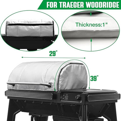Grill Insulated Blanket for Traeger Woodridge Smoker Cover Thermal Insulation Replacement Parts Insulator Wood Pellet Grills BBQ Winter Accessory