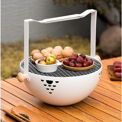 Charcoal Grill,Foldable Portable Heat-Resistant Stove,Charcoal BBQ Grills with Anti-Scalding Handle | for Outdoor Garden Table Travel Picnic Pan-Fried Meat Tea Brewing Hot Pot Cooking