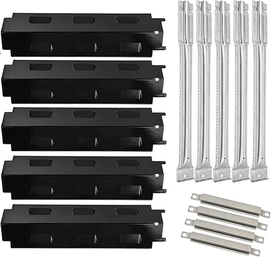 Grill Parts Kit for Charbroil CharBroil 463230515, 463230512, 463230513, 463230514, 463239915, 463230511 Grills, Grill Burner Pipe, Heat Plate Tent, Crossover Tube Replacement for Kenmore Gas Grills