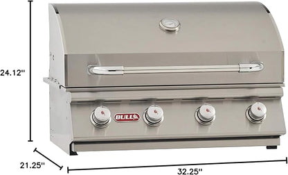 Bull Outdoor Products 26039 Natural Gas Outlaw Drop-In Grill Head & Mophorn Outdoor Kitchen Doors, 30W x 21H Inch, 304 Stainless Steel Double Doors with Vents, BBQ Access Door