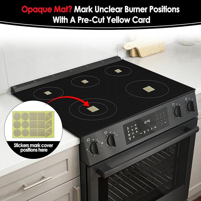 KitchenRaku Large Induction Cooktop Protector Mat 20.4 x 30.7 inch, Translucent (Magnetic) Electric Stove Burner Covers Antiscratch as Glass Top Stove Cover or Electric Stove Top