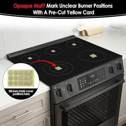 KitchenRaku Large Induction Cooktop Protector Mat 20.4 x 30.7 inch, Translucent (Magnetic) Electric Stove Burner Covers Antiscratch as Glass Top Stove Cover or Electric Stove Top