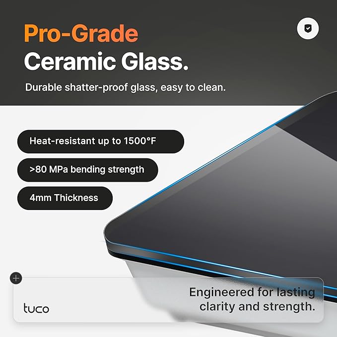 TUCO Portable Induction Cooktop Pro, Countertop Burner Hot Plate, 24-Hour Timer, 1800W, Shatter-Proof Ceramic Glass, LCD Touch, Child & Overheat Protection, ETL Certified, 20 Cooking Modes