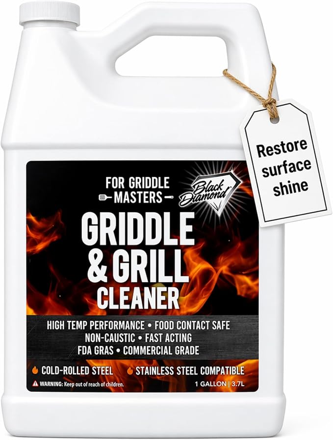Griddle & Grill Cleaner – Flat Top Griddle Cleaner,Food-Contact Safe 1-Gal. | Flat Top Griddle Cleaner, Non-Caustic, Food-Contact Safe, Unscented, Residue-Free