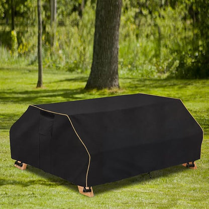 Bitubi 96 Inch Waterproof Picnic Table Cover With Bench Covers,Classic Black Wind Dust Proof Anti-UV, 96”Outdoor Cover For Picnic Table