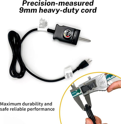 Adjustable Thermostat Controller Probe Cord Fit for Masterbuilt Electric Smoker Replacement Parts, 1.55 Inch Spacing Analog Plug for MB20070210 MB25075517, Compatible with Skillet and Griddle