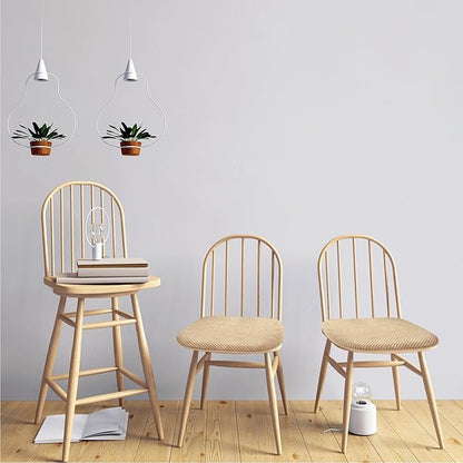 Khaki Kitchen Dining Chairs Cushions Set of 4 Non Slip Foam Patio Seat Cushions Washable Soft Thick Pads Large Wooden Metal Chair Cushions,17" x 15"