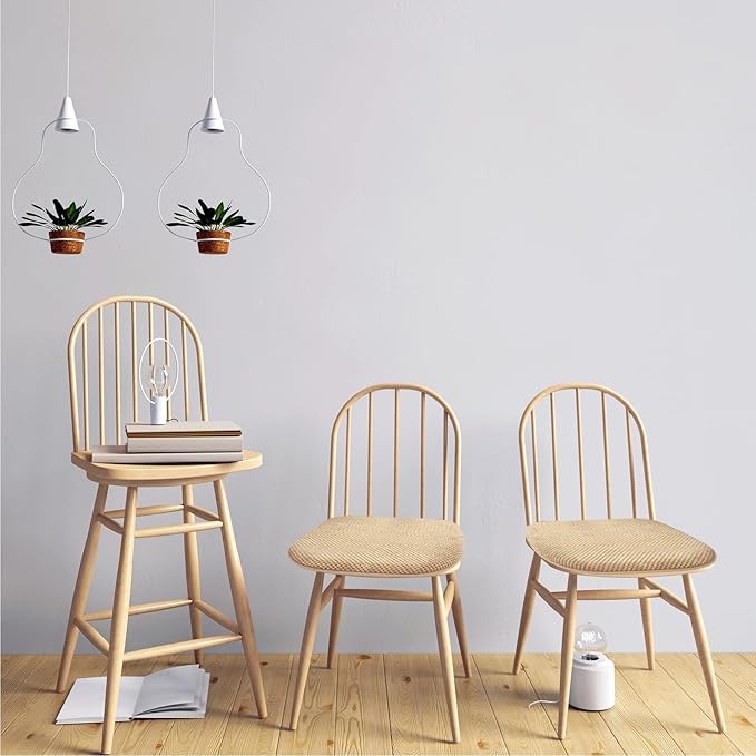 Khaki Chairs Cushions for Dining Chairs 6 Pack Non Slip Foam Kitchen Seat Cushions Washable Soft Thick Patio Pads Large Wooden Metal Chair Cushions,17" x 15"
