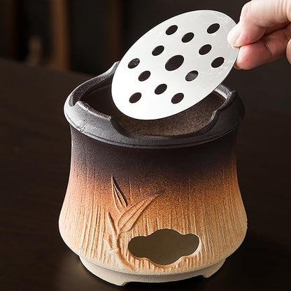 Clay Stove - Versatile Wood Burning Camping Stove for Charcoal, Alcohol & Oil Lamps - Small Portable Clay Grilling Stove for Outdoor Cooking, BBQ & Backyard Use