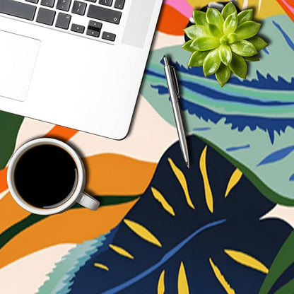 Multicolour Leaf Tablecloth 60x60 Inch Round Abstract Boho Style Floral Circle Tablecloths Polyester Vintage for Picnic Party Dinner Artistic Table Cover for Dining BBQ Picnic Coffee Table