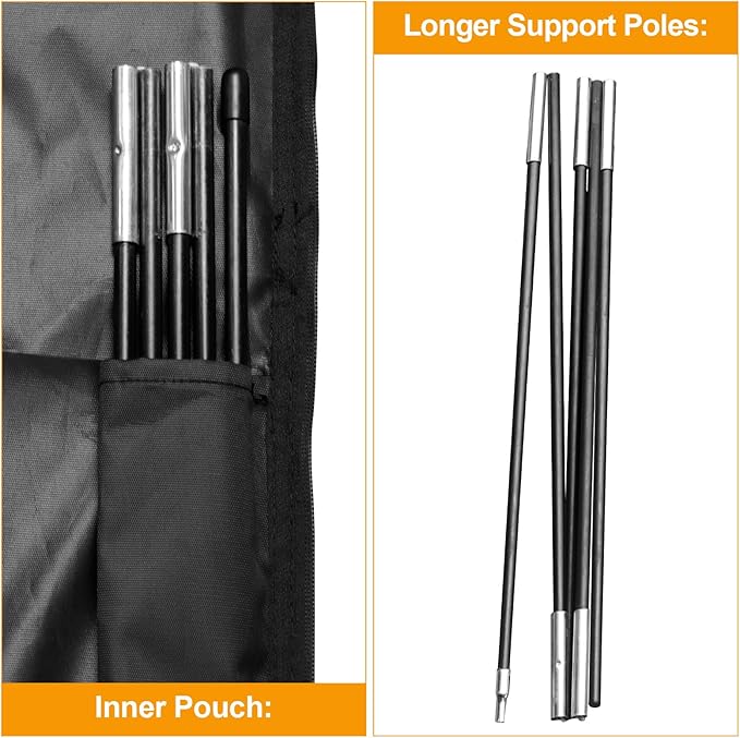 Patio Umbrella Cover for 13'-15' Double-Sided Umbrella, Upgraded 600D Heavy Duty Outdoor Umbrella Covers with Support Pole and Zipper