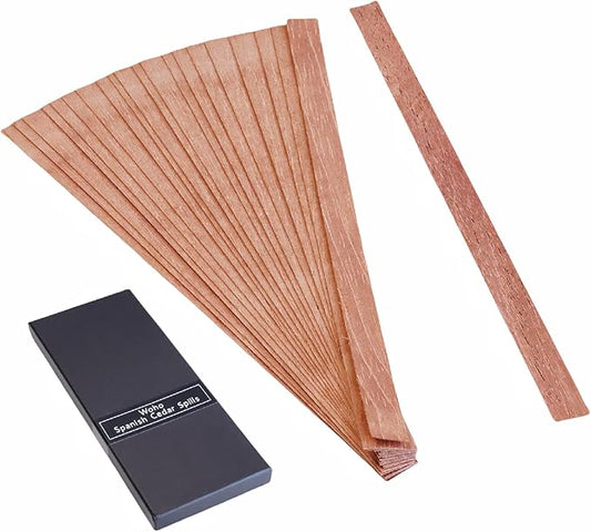 Woho 120 Packs Upgrade Spanish Cedar Wood Spills Strips Sticks for Cigar Lighting, Spanish Cedar Lighter for Cigar Humidor/Tray/Box/Case, Cigar Matches for Cigar Storage/Aging (Double Thickness 0.02")