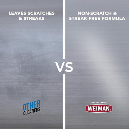 Weiman Stainless Steel Cleaner & Polisher, 30 Ct Wipes, Kitchen Appliance | Anti Fingerprint, Tetrachloroethylene (PCE) Free, Removes Water Spots & Grease, No Streaks or Residue, Metal Polish, Chrome,