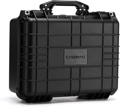 CASOMAN Water-proof Box, with Cush- Proof Sponge, IP67 Water Proof Grade, Large Waterproof Hard Case with Customizable Foam, Perfectly Protection of Camera, Drones, Lens,Equipments, 16"x13.2"x7"