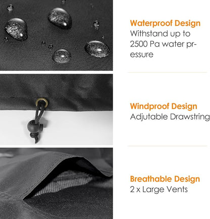 Outdoor Prep Table Cover-55" x 24" x 32" Heavy Duty Waterproof Grill Cover Compatible with Keter Unity Portable Table,Patio Kitchen Prep/Work Table,UV Resistance Grill Cart Serving Bar Cabinet Cover ﻿