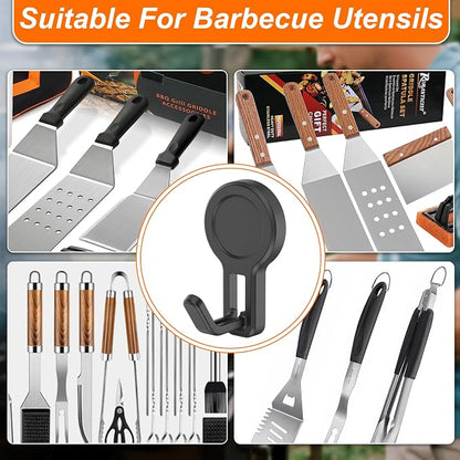 4 Pack Magnetic Grill Hooks, Strong Magnetic Hook for Grill, Rust Proof & Heavy Duty Outdoor Magnetic Hooks, Grills Magnetic Hooks for Barbecue Tool, Outdoor Hanging, Refrigerator, Grill, Kitchen