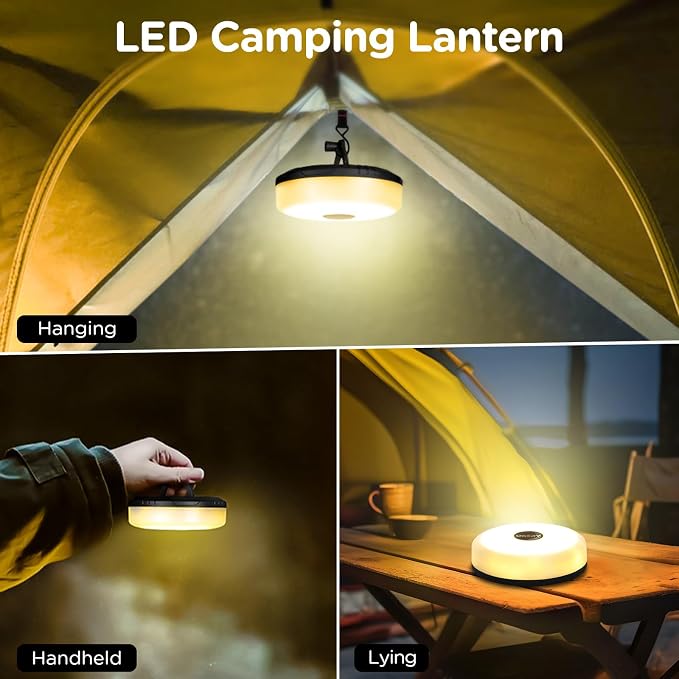 Camping String Lights with Rmote, 4 in 1 Quick Storage 32.8FT 8 Mode | Rechargeable Fairy Tent Lights String, Portable Lantern LED Lamp for Outdoor Indoor Patio Yard Decor Camping Essentials
