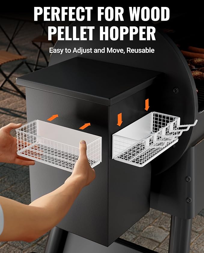 Magnetic Storage Bin for Traeger Grills, Traeger Accessories Compatible with Traeger Pro 22, Pro 34, Pro 575, Pro 780, Ironwood 885/650 & Z GRILLS, PIT BOSS Wood Pellet Smoker (White 1 Pack)