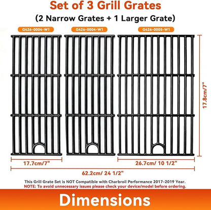17" Grill Grate for Charbroil Performance 4 Burner 463352521 463354021 463365021 463365522 463366022, Cooking Grates Grill Replacement Parts for Char-Broil G426-0004-W1 G426-0005-W1