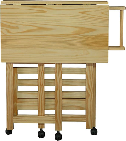Casual Home Trek Folding Natural Kitchen Cart, 27"W (372-30)