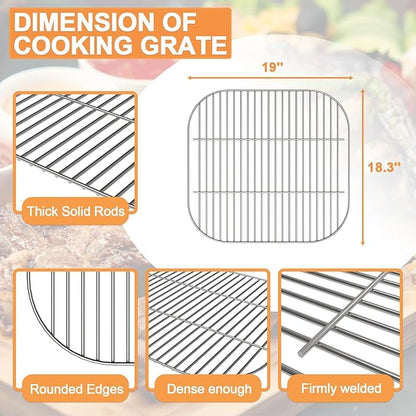 Grill Parts for Aussie Charcoal Grill Parts Americana Grill Replacement Parts Walk-A-Bout, Sizzler, Swinger & Traveler,1PC 1025.8.001 Charcoal Grate &1PC 1040.8.001 Ash Pan for Americana 3000-4000 SER