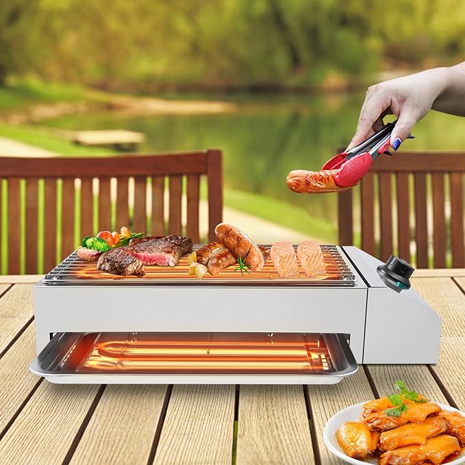 Barbecue Charcoal Grill Stainless Steel - Folding Portable BBQ Tool Kits for Outdoor Cooking Camping Hiking Picnic Patio Smokers, Camping Hiking Picnics Tailgating Backpacking