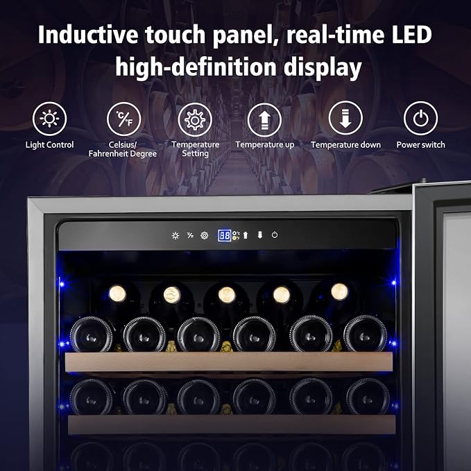 Velivi Wine Cooler Refrigerator, 179 Bottles Professional Wine Fridge | with Powerful Compressor,Quiet Operation and Elegant Design for Wine Lovers