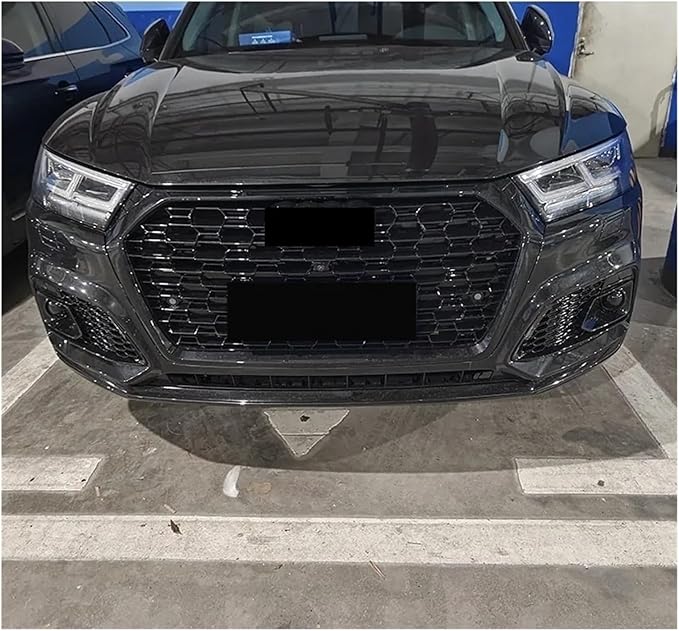 RSQ5 Grill Fog Lamp Cover Grille Compatible For Q5L Q5 SSline 2018 2019 2020 RSQ5 Honeycomb Grill Turning Auto Parts Body Kits
