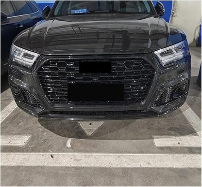 RSQ5 Grill Fog Lamp Cover Grille Compatible For Q5L Q5 SSline 2018 2019 2020 RSQ5 Honeycomb Grill Turning Auto Parts Body Kits