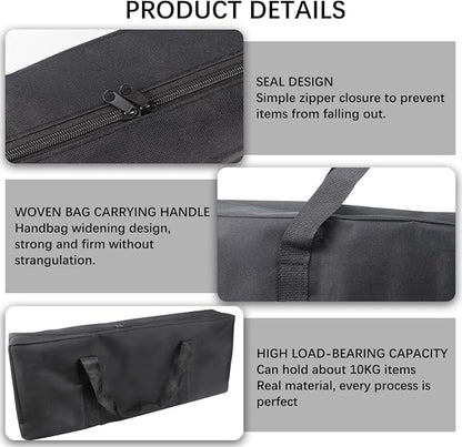 BBQ Tools Carry Bag,Large Capacity Oxford Grill Tool Carry Bag, Waterproof Outdoor BBQ Grill Accessories Bag for Picnic Cooking Camping Trip (Black,24.8x 5.12 x 9.45inch)