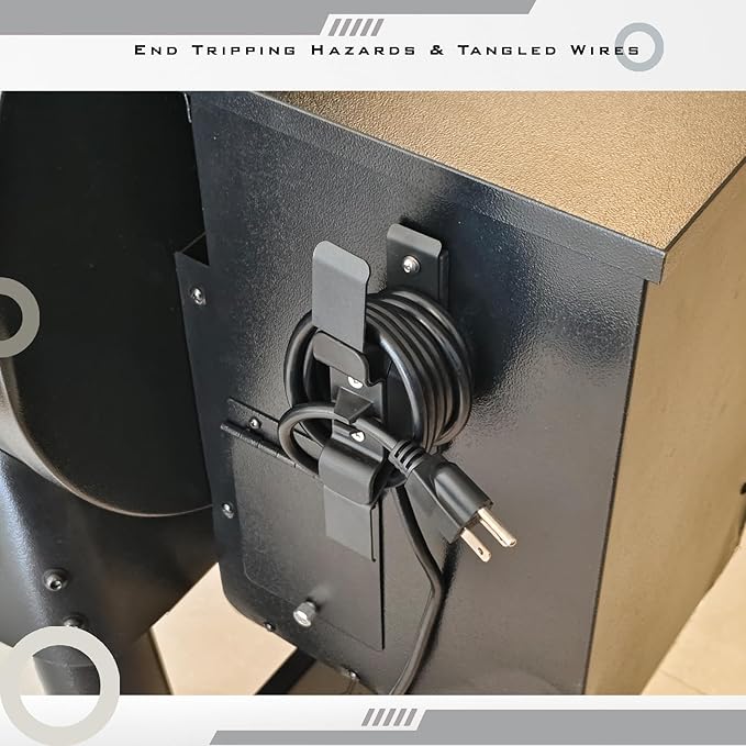 Magnetic Power Cord Organizer for Traeger Pellet Grills and Smokers - Three powerful magnets with anti-slip design for Tangle-Free Cord Storage, Fits Most Pellet Smoker Accessory
