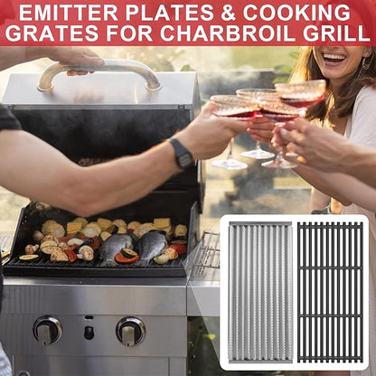 G369-0030-W2 Grill Grates for Charbroil TRU-Infrared 463644220 463642316 463632320 466642416 463675016 466642316 Gas Grill, 17 x 8 3/4 Cooking Grates Replacement for Nexgrill 720-0864