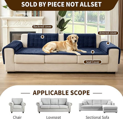 Leakproof Couch Cover for Dogs, Non Slip Washable Sofa Protector | Stain-Resistant Window Seat Cushions Chair Mat Car Seat Cover for Kids Pets (NavyBlue 27.6" x 70.9")