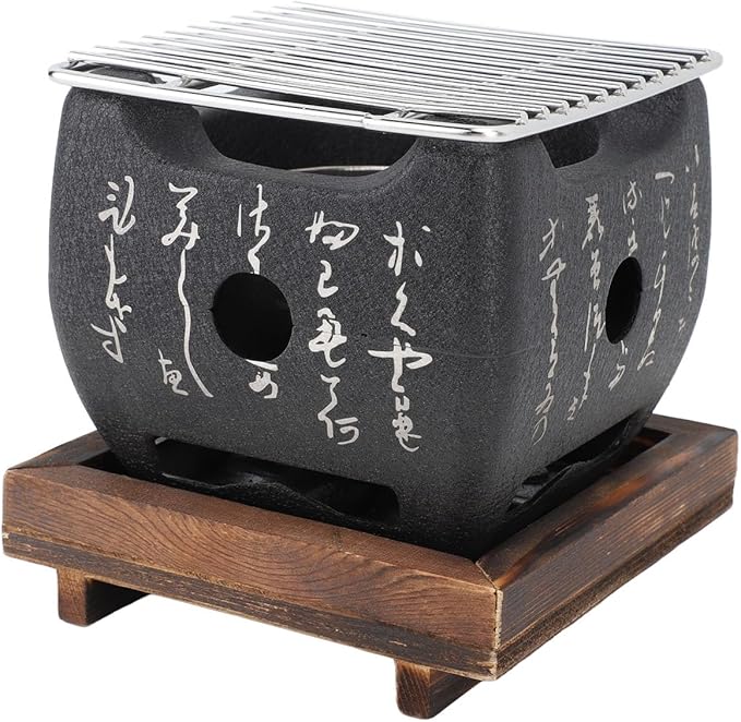 Japanese Charcoal Grill Multi Functional Fast Heating Mini Portable Barbecue Stove Hibachi Grill Outdoor Camping Grill(L)
