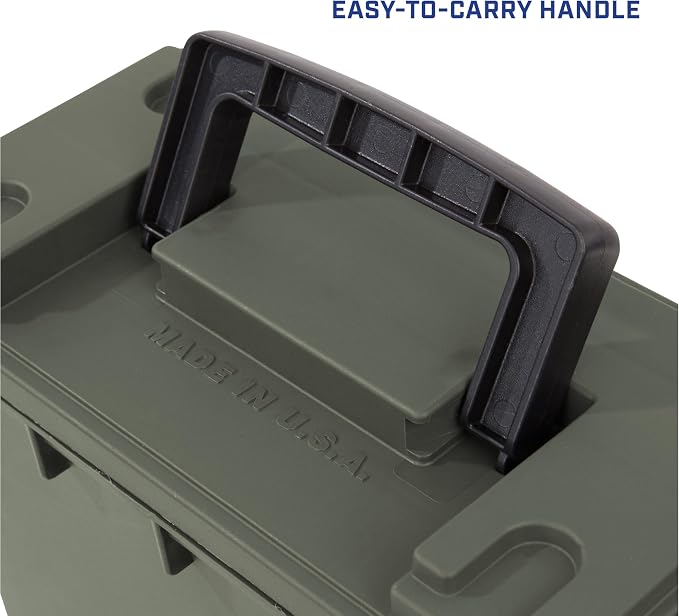 Sheffield Ammo Box Made in USA, Stackable Lockable Ammo Storage Box, Green | 4 Pack Lockable Storage Box, Water & Dust Resistant Dry Box, Secures Hunting Gear, Gun Accessories, Supplies, Bullets