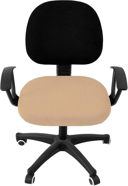 Smiry Office Computer Chair Seat Covers for Desk, Anti-dust Protector | Stretch Jacquard Removable Washable Desk Chair Seat Cushion Protectors, Camel