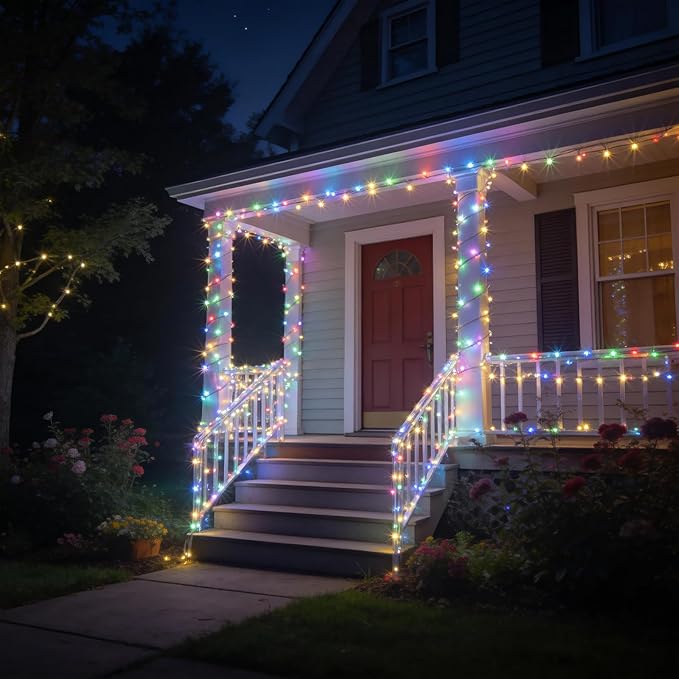 66ft 200 LED Waterproof String Lights, Color Changing Outdoor/Indoor Rope Lights Plug in with Remote, 16 Colors & 8 Modes for Garden, Party, Patio, Wedding, Halloween, Christmas Decorations