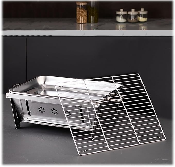 Barbecue oven household grilled fish oven charcoal outdoor barbecue grill outdoor small charcoal barbecue oven, Silver, 461844