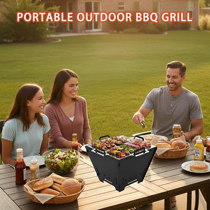 2 IN 1 BBQ Charcoal Grill & Fire Pit,15" Detachable Fire Pit, Portable Yakitori Hibachi Grill, Barbecue Stove for Camping Picnic Patio Backyard Tailgating, GS356